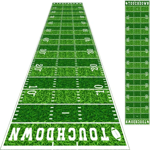 Boao Suministros para fiestas de fútbol de 10 pies, para pasillos de campo, mantel de aterrizaje para el día del juego, suministros de letreros de
