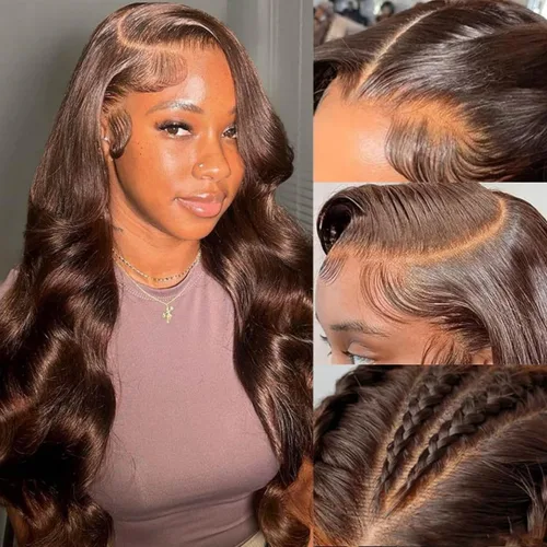 Miniatura 9 de Pelucas Body Wave de Encaje Frontal de Cabello Humano 13x6 HD Pelucas de Encaje Frontal de Cabello Humano Densidad 200 Pelucas Vírgenes Brasileñas