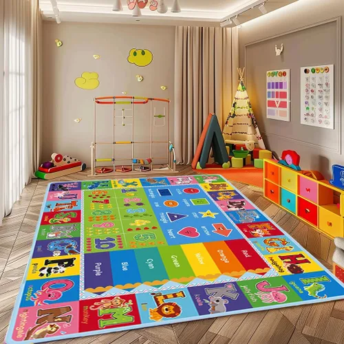Miniatura 7 de Alfombra ABC, alfombra para niños para sala de juegos, alfombra de juego para piso de aula para niños, alfombras preescolares con ABC, números