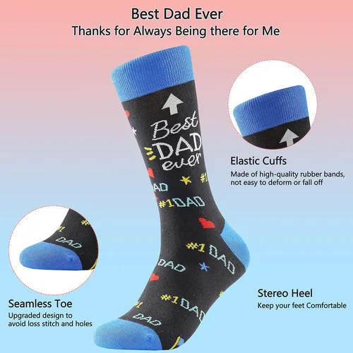 Miniatura 3 de Calcetines de cumpleaños para hombres, el mejor regalo del día del padre para él, novio, abuelo, divertidos calcetines locos