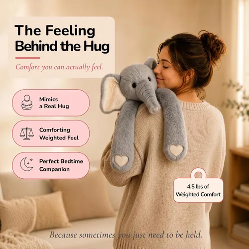 Miniatura 8 de Huggle Healers Animales de peluche con peso para adultos, adolescentes y niños, brazos de felpa de 36 pulgadas de largo para abrazos, peluche