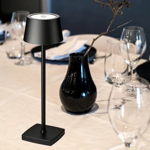 Miniatura 2 de Lámpara de escritorio inalámbrica led recargable, aluminio, regulable, adecuada para iluminación interior y exterior (negro)