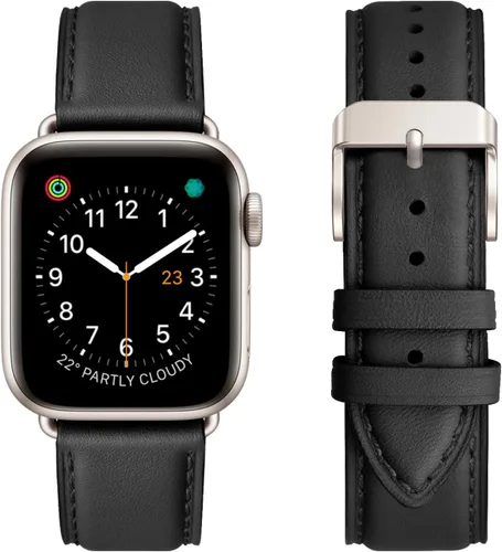 Miniatura 38 de Bandas cuadradas compatibles con Apple Watch de 38 mm, 40 mm, 41 mm, 42 mm, 44 mm, 45 mm, 49 mm, correa de muñeca de cuero genuino para iWatch SE
