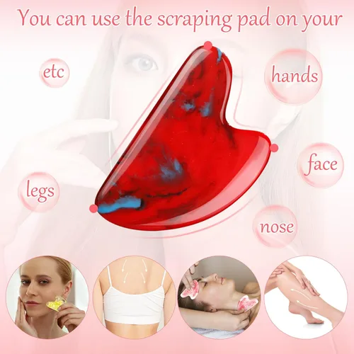 Miniatura 6 de Sherr 16 Uds Gua Sha Herramientas Faciales Gua Sha Stone Herramientas de masaje facial Masajeador facial para cuerpo Spa acupuntura aliviar