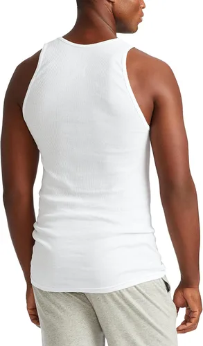 Miniatura 3 de POLO RALPH LAUREN Tanques de algodón de ajuste clásico para hombre, paquete de 3, Blanco
