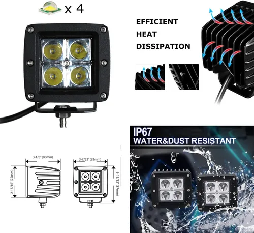 Miniatura 2 de iJDMTOY Kit de lámpara antiniebla LED blanca compatible con GMC Sierra 1500 2014-15, incluye (2) cubos LED de alta potencia de 20 W, cubiertas
