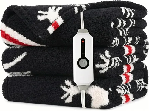 Miniatura 29 de LaffyLo Manta térmica eléctrica tamaño matrimonial de 72 x 84 pulgadas, manta de calentamiento rápido, sherpa de franela de doble cara, 10 ajustes