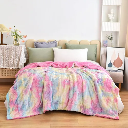 Miniatura 27 de NEWCOSPLAY - Manta de piel sintética súper suave con respaldo de sherpa, manta decorativa cálida y acogedora para habitación, sofá y piso