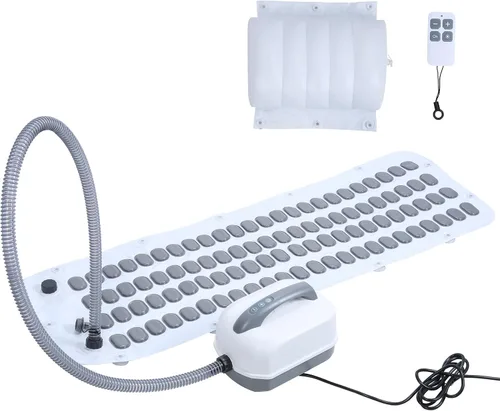Tapete de baño portátil de burbujas para spa, tapete de baño antideslizante de cuerpo completo con control remoto, almohada y bomba de aire
