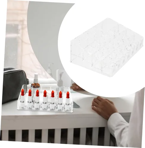 Miniatura 2 de Vaguelly Acrylic Lipstick Holder 26-Grid Makeup Organizer for Vanity Delicate Lipstick Rack Dustproof Design for Beauty Enthusiasts