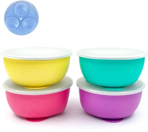 Miniatura 12 de Elk and Friends Cuencos de acero inoxidable + funda de silicona y tapa de almacenamiento Bebés, niños pequeños Cuencos para cereales