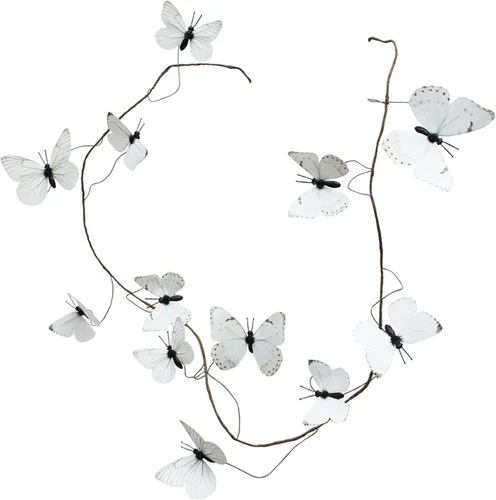 Miniatura 37 de Guirnalda de mariposa artificial, enredaderas decorativas de mariposa falsas, decoración colgante de mariposa única en 3D para pared del hogar, Azul