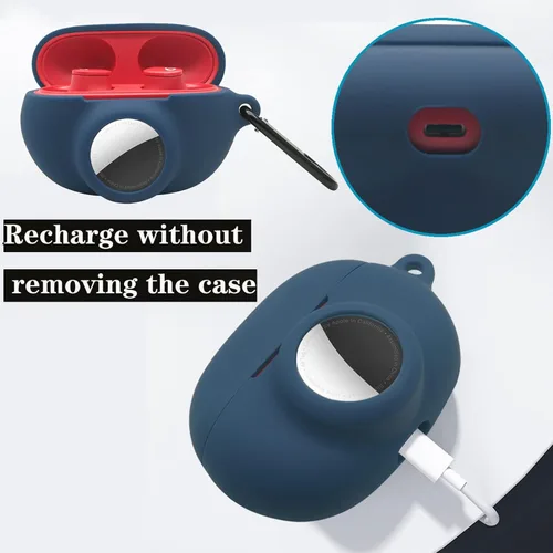 Miniatura 5 de Funda protectora de silicona compatible con Beats Studio Buds Airtag con soporte para Airtag, encuentra tu funda para auriculares, verde aguacate