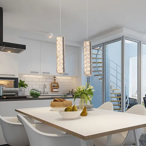 Miniatura 3 de Lámpara de techo LED de cristal, moderna lámpara de techo semiempotrada para sala de estar, comedor, dormitorio, isla de cocina, entrada