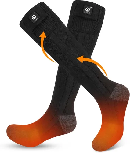 SNOW DEER Calcetines térmicos para hombres y mujeres, batería recargable de 7.4 V, calentador eléctrico de pies de esquí para caza, pesca, camping,