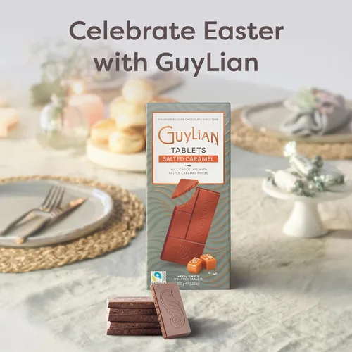 Miniatura 7 de GuyLian - Barra de caramelo salado de chocolate con leche prémium de 3.53 onzas, tableta de chocolate gourmet belga, dulce y salado para mujeres