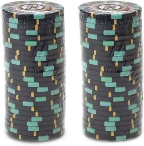Miniatura 2 de Claysmith Gaming The Mint Poker Chip - Compuesto de arcilla pesada de 0.48 oz, paquete de 50 Negro ($100 Black)