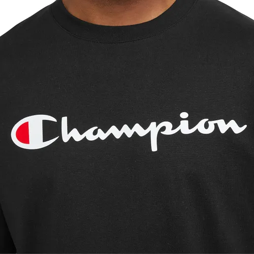 Miniatura 4 de Champion Camiseta para hombre, camiseta clásica de algodón, cuello redondo, camiseta de peso medio, logotipo escrito