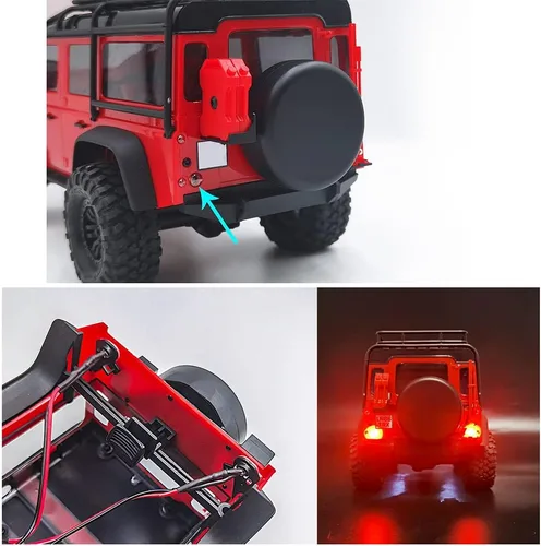 Miniatura 6 de RCHUBAM Luces LED delanteras y traseras para faros delanteros y traseros para 1/18 TRX4-M Defender RC Crawler