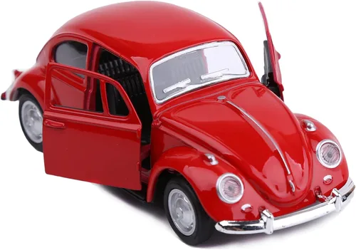 Miniatura 5 de Berry President 1967 Clásico Beetle Bug Vintage 1/32 Escala Diecast Metal Tire de Coche de Juguete Modelo para Regalo/Niños (ROJO)