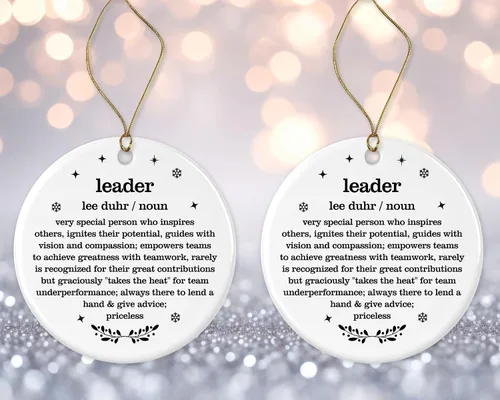 Miniatura 3 de Adorno de Navidad de líder, regalo de diccionario de definición de líder, para líderes, adorno de mejor líder, adorno de Navidad para jubilación