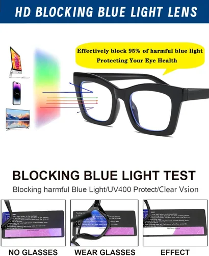 Miniatura 6 de Hubeye Lentes de lectura estilo Oprah para mujeres, gafas de lectura estilo stylis con bloqueo de luz azul y bisagra de resorte