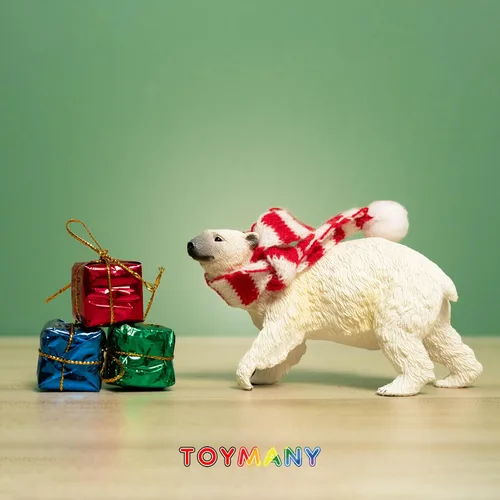 Miniatura 2 de Toymany 6 figuras de oso polar con cachorro de oso polar, figuras realistas de animales árticos de 2 a 4 pulgadas, juego familiar para Navidad