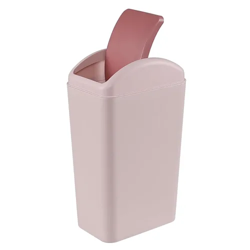 Miniatura 8 de Bote de basura de plástico de 3 galones con tapa giratoria, cubo de basura oscilante, color gris