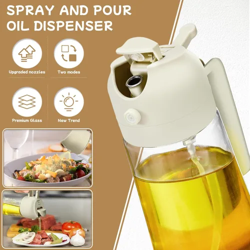 Miniatura 2 de Pulverizador de aceite para cocinar 2 piezas, dispensador de aceite 2 en 1 y rociador de aceites, utensilios de cocina - botella pulverizadora
