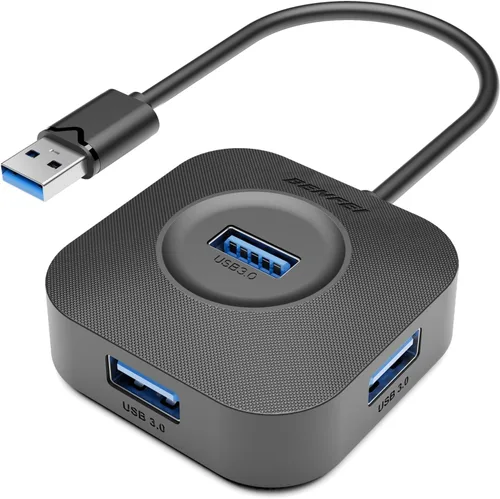 BENFEI Hub USB 3.0, 4 puertos USB A Splitter Ultra compacto para mouse, teclado, unidad flash, disco U, impresora compatible con laptop, PC de