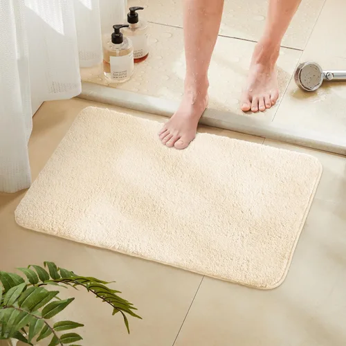 Miniatura 34 de TECHMILLY Alfombras Corredoras de Baño Super Suaves Peludas, Alfombras de Baño de Microfibra Gruesas Antideslizantes Absorbentes, Tapete de Baño