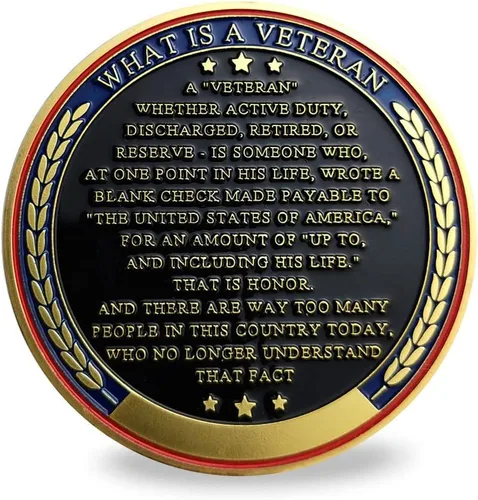 Miniatura 3 de BHealthLife Moneda de desafío de apreciación de veteranos militares gracias por su servicio Regalo para veteranos