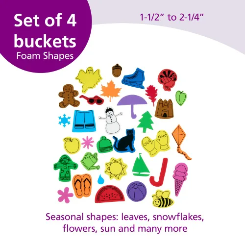 Miniatura 2 de Colorations Seasons Foam Shapes - Juego de 4 cubos de espuma multicolor para niños, material de arte y manualidades