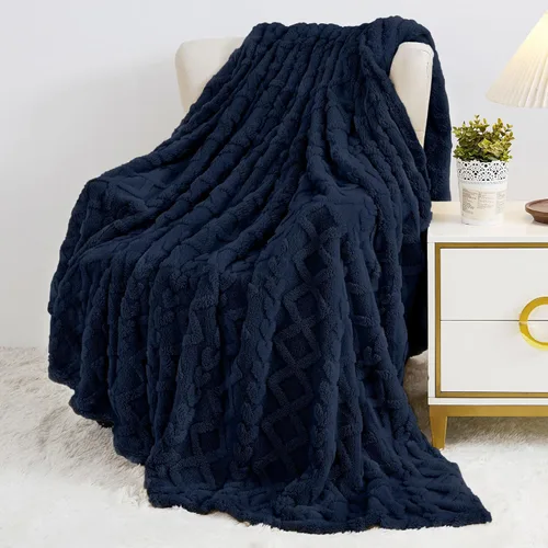 Miniatura 30 de Aganear Manta Gemela – Diseño elegante 3D, manta ligera portátil de lujo súper suave, esponjosa, cálida, acogedora, mullida para sofá, sala de Gris