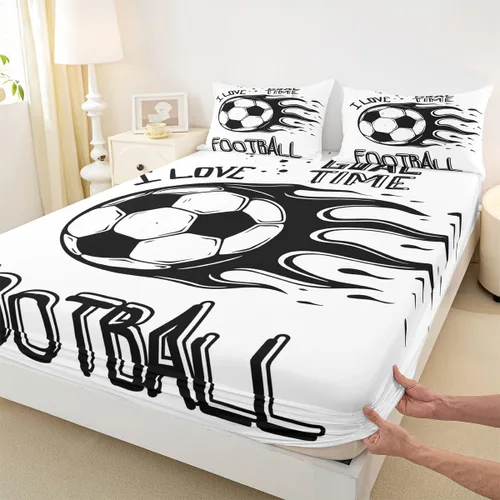 Miniatura 9 de Erosebridal Sábanas de baloncesto para niños y niños, sábana bajera deportiva tamaño individual, sábanas para canchas de baloncesto, ropa de cama