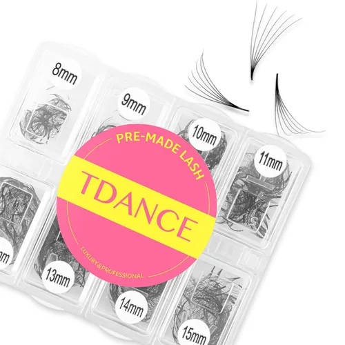 Miniatura 15 de TDANCE 600 Abanicos Abanicos Prefabricados Extensiones de Pestañas Naturales y Volumen Longitud Mixta Abanicos de Pestañas Prefabricadas 5D-24D
