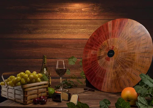 Miniatura 4 de Rueda de vino de madera hecha a mano, tanto para aficionados como para conocedores, una guía sobre degustación, identifica sabores primarios