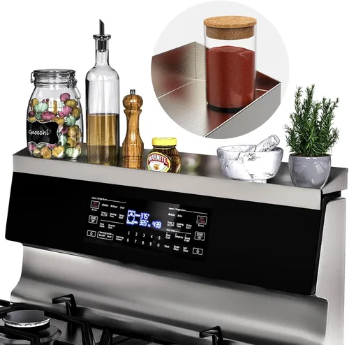 Miniatura 10 de IIIOIIIA Estante de Bambú Sobre la Estufa para Especias para Almacenamiento de Cocina, Organizador de Especiero de Cocina de 31.5", Estante Superior