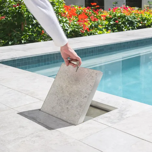 Miniatura 2 de HIDE Kit de cubierta de tapa de espumadera de piscina de lujo, tapa oculta de lujo de 12 pulgadas