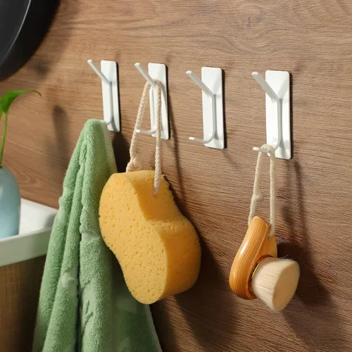 Miniatura 3 de Taozun Ganchos Adhesivos – Ganchos para Toallas de Oro Cepillado, Ganchos de Pared Adhesivos de Acero Inoxidable para Colgar Batas y Esponjas