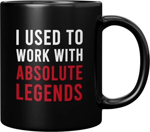 Panvola Taza de café de cerámica con texto en inglés "I Used To Work With Absolute Legend Coworker Gifts Retirement New Job Goodbye Retired Negro