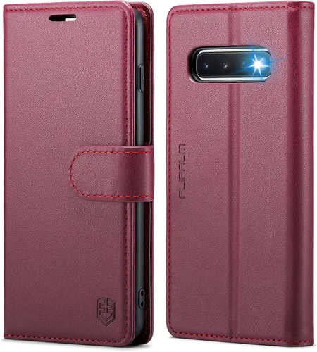 Miniatura 7 de FLIPALM Funda tipo cartera para Samsung Galaxy S10+/S10 Plus de 6.4 pulgadas, con bloqueo RFID, tarjetero de crédito, de piel sintética, función