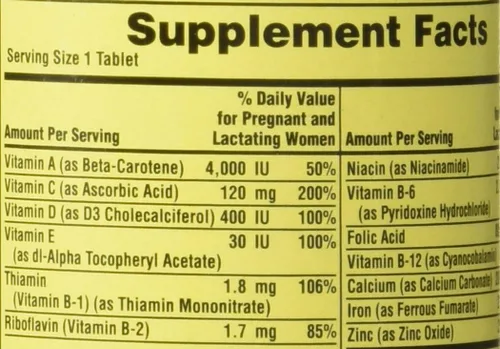 Miniatura 2 de Tabletas prenatales, multivitamínicas, multiminerales Spring Valley, 100 tabletas
