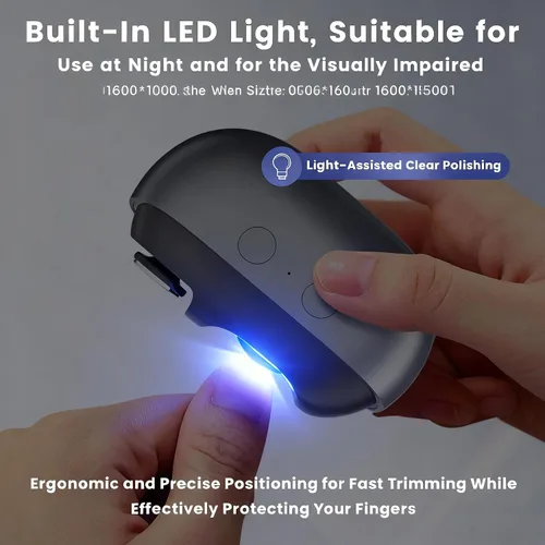 Miniatura 4 de Cortauñas de fácil clip, cortaúñas eléctrico, cortaúñas inteligente para personas mayores con luz LED y almacenamiento de restos de uñas, recortador