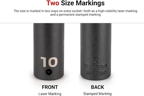 Miniatura 7 de TEKTON Encastre de 3/8 pulgadas x 0.669 in Zócalo de impacto de 12 puntos poco profundo SID12317