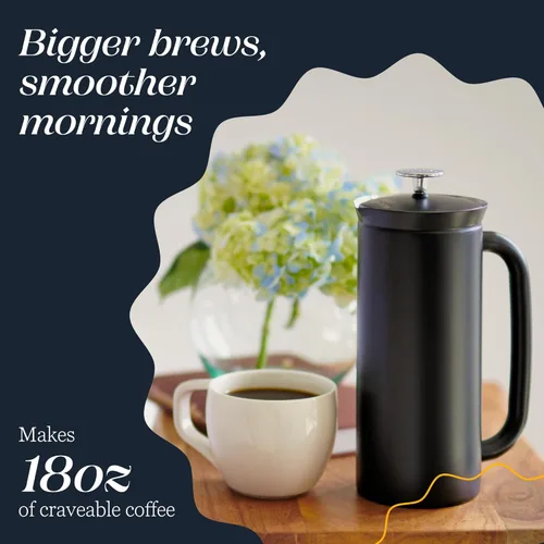 Miniatura 5 de ESPRO P7 - Cafetera de prensa francesa de acero inoxidable 304 - Cafetera de prensa francesa con microfiltro patentado de doble pared y aislante