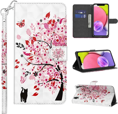 Miniatura 19 de Funda para Samsung Galaxy S22, cartera Flip Folio lindo 3D pintado de dibujos animados PU Funda de cuero PU para niñas mujeres ranuras para tarjetas