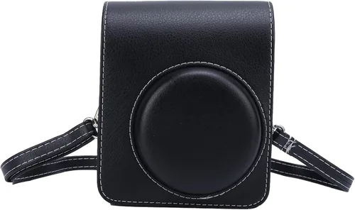 Miniatura 7 de i - Funda de piel sintética para cámara Instax Mini 40, funda protectora delgada para cámara digital con correa de hombro ajustable, Negro -, Fine