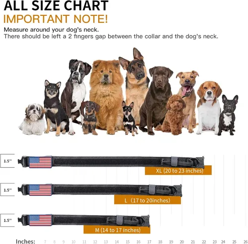 Miniatura 7 de Collar táctico para perros medianos y grandes, collar de perro militar negro grueso con asa, hebilla de metal resistente ajustable, collar K9
