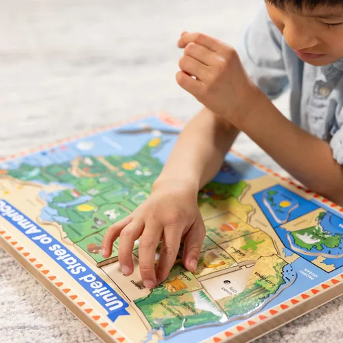 Miniatura 3 de Melissa & Doug – EE. UU. Mapa – Puzzle de rompecabezas de madera de sonido con efectos de sonido (40 Pcs)